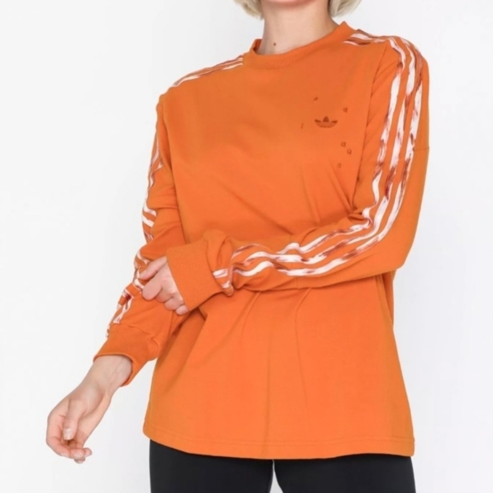 Adidas X Danielle Cathari Orange Lightweight Womens Long Sleeve Sweatshirt